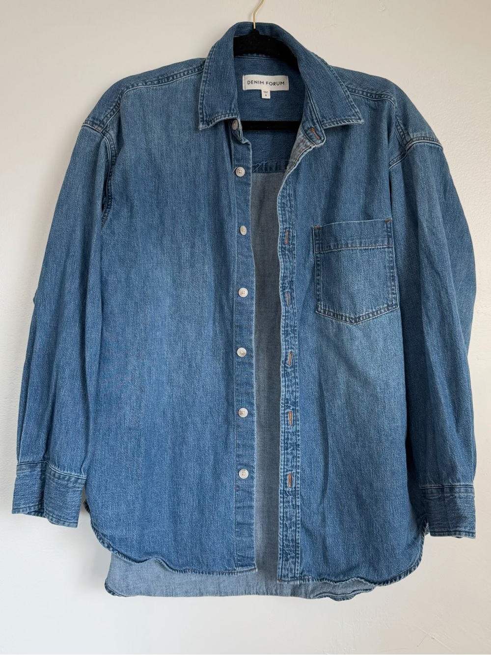 Denim Forum Light Blue Washed Denim Shirt Jacket